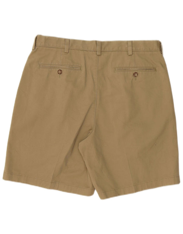 L.L.Bean Mens Pegged Chino Shorts W35 Grande Algodão Cáqui