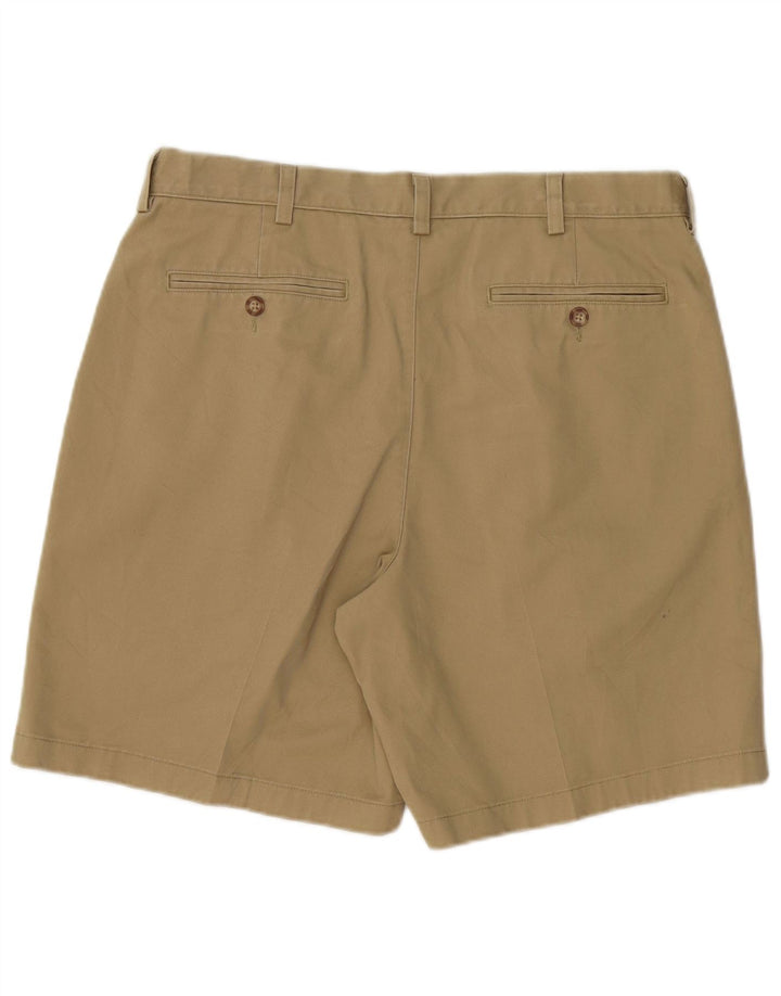 L.L.Bean Mens Pegged Chino Shorts W35 Grande Algodão Cáqui