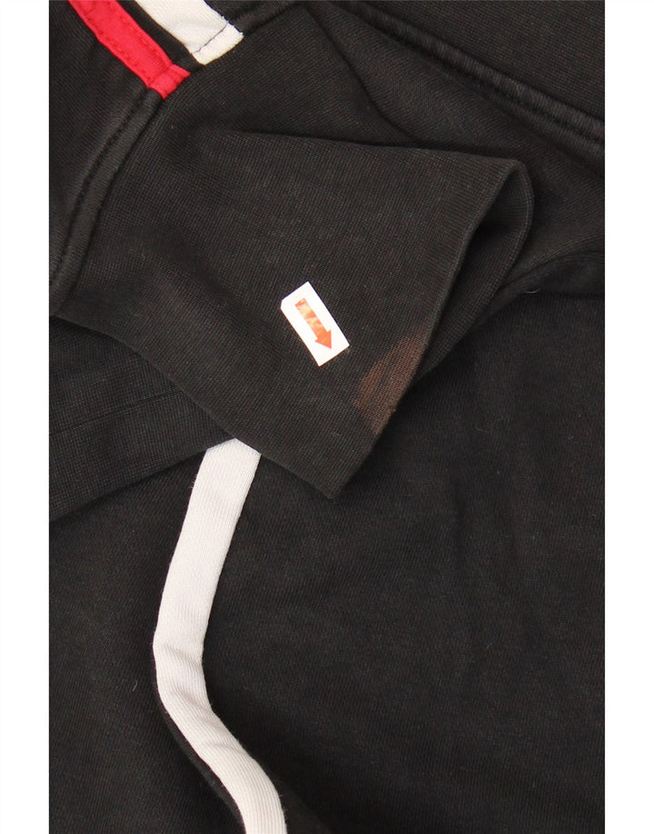 FILA Suéter feminino com capuz e gráfico cropped UK 18 XL preto colorblock algodão