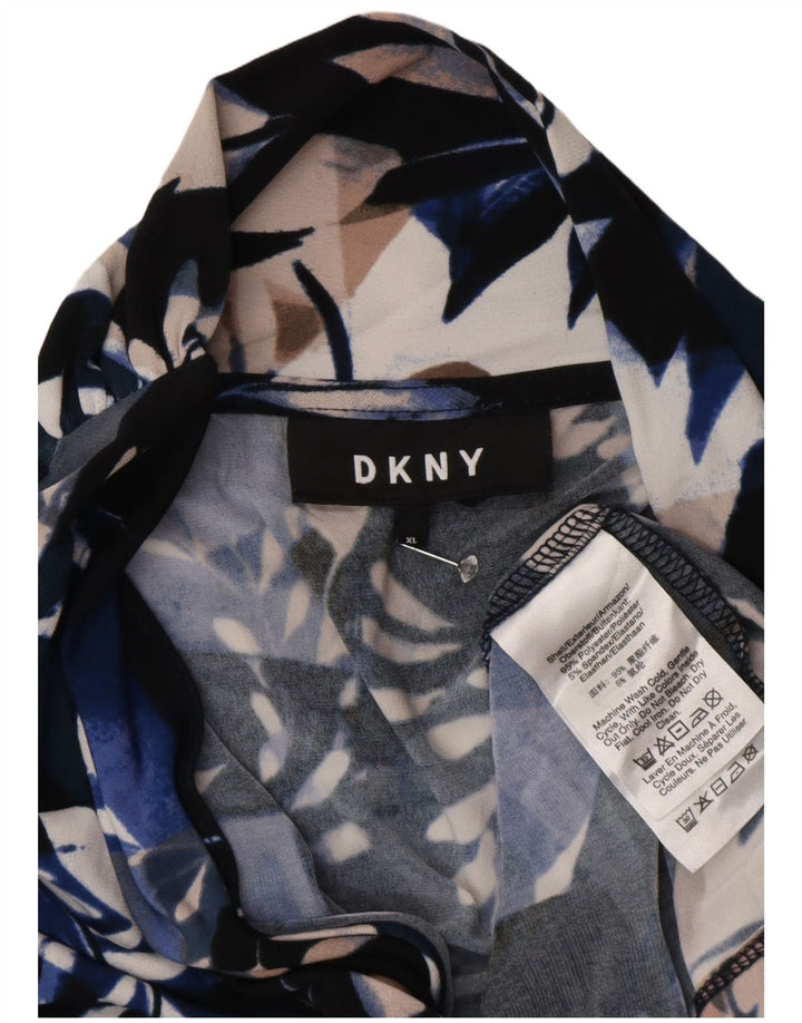 Blusa feminina DKNY UK 18 XL poliéster floral multicolorido
