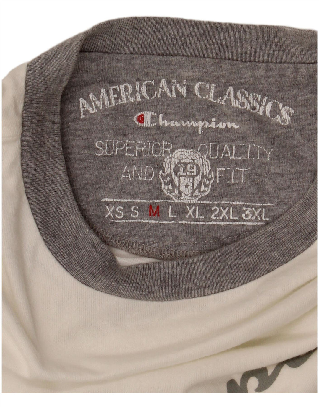 Camiseta gráfica masculina Champion Top Médio Branco