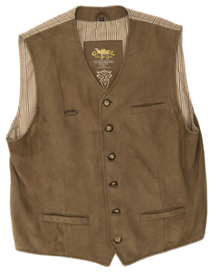 Colete masculino de camurça Camel Active IT 52 grande marrom