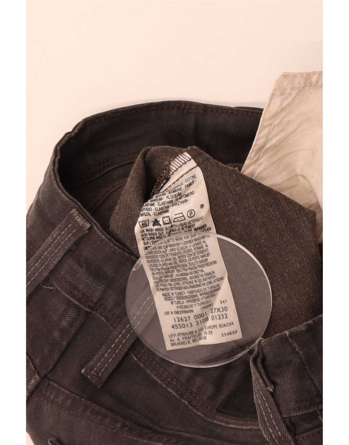 Jeans retos femininos Levi's W27 L30 algodão cinza