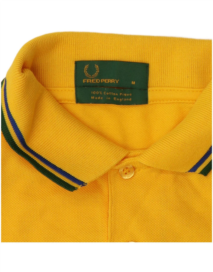 Camisa polo masculina FRED PERRY algodão amarelo médio
