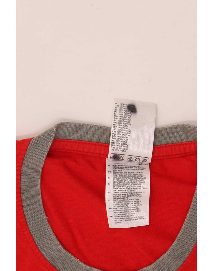 Adidas Mens Graphic T-Shirt Top Médio Algodão Vermelho