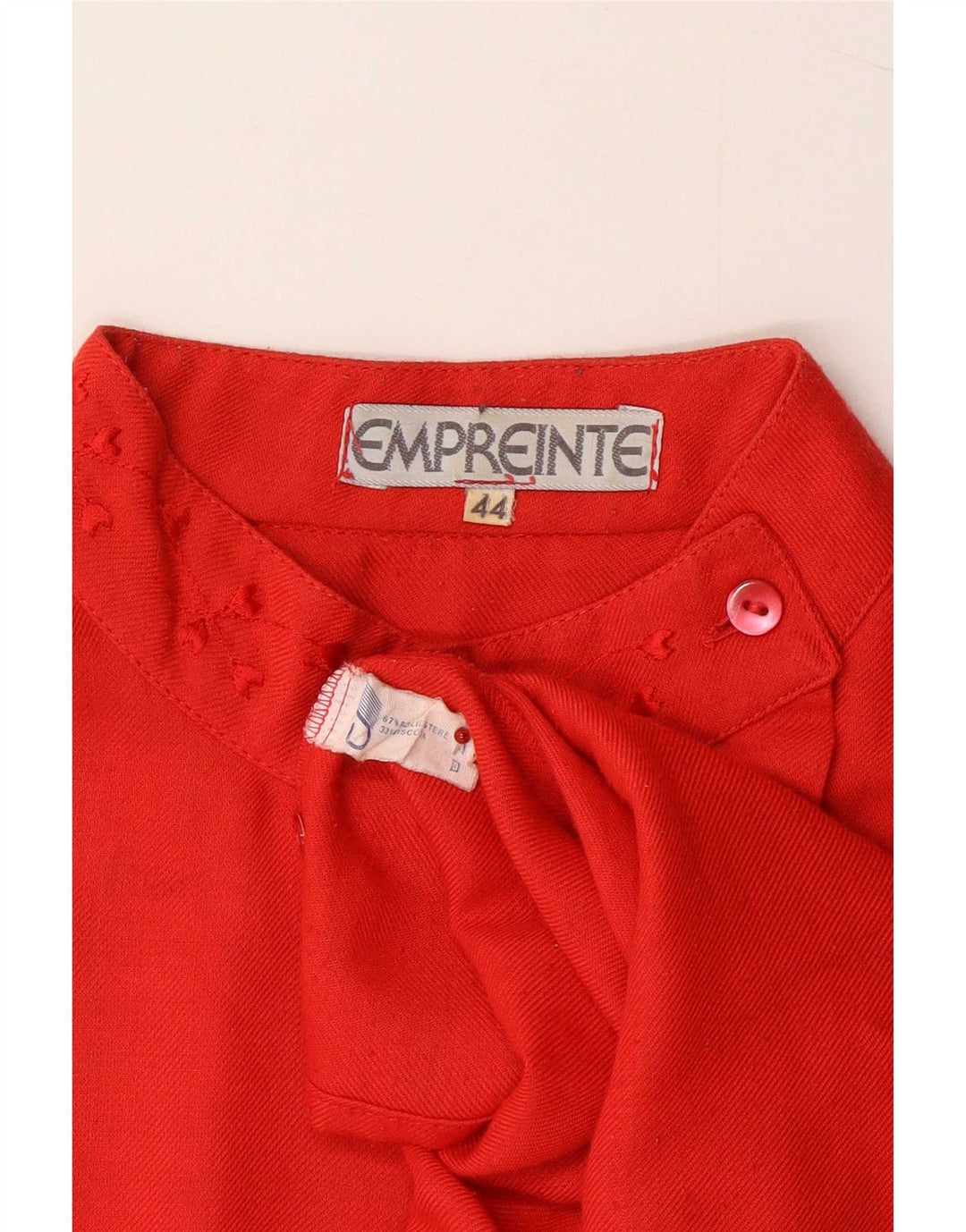 Blusa feminina vintage IT 44 poliéster vermelho médio