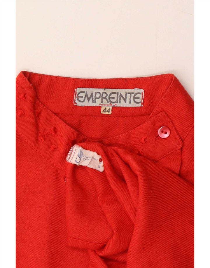 Blusa feminina vintage IT 44 poliéster vermelho médio