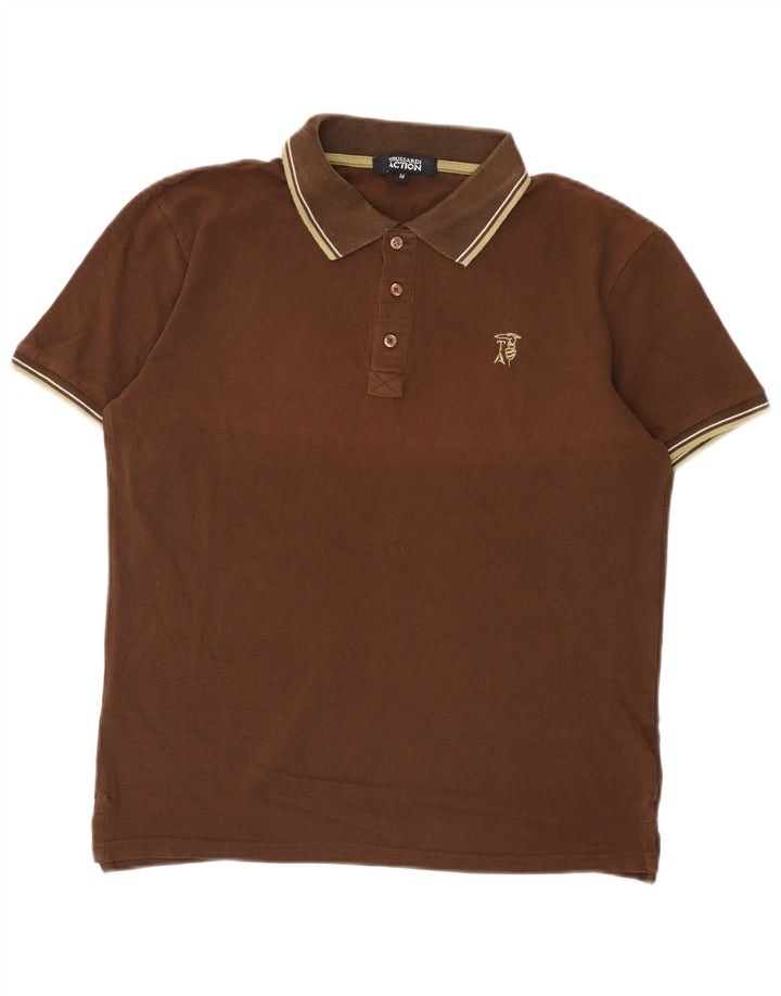 Camisa polo masculina Trussardi listrada marrom médio