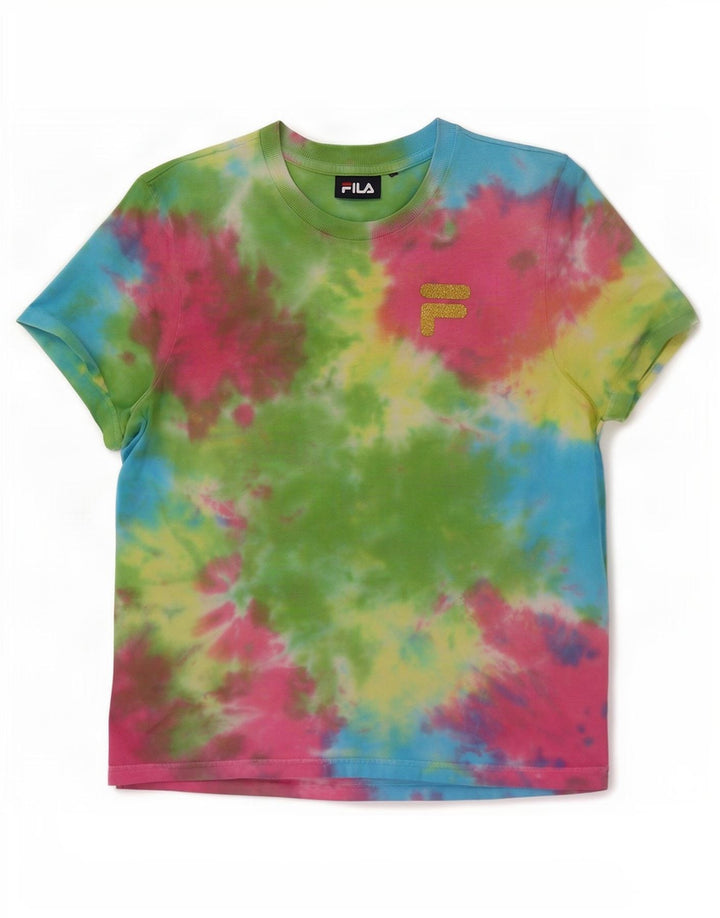 Camiseta feminina Fila UK 12 média multicolorida tie-dye