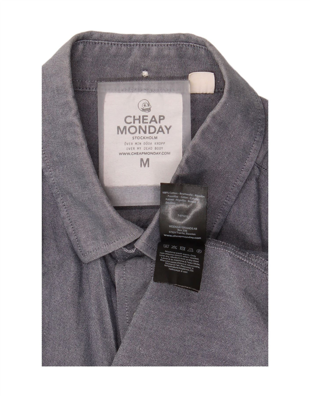 Camisa masculina barata de segunda-feira de algodão cinza médio