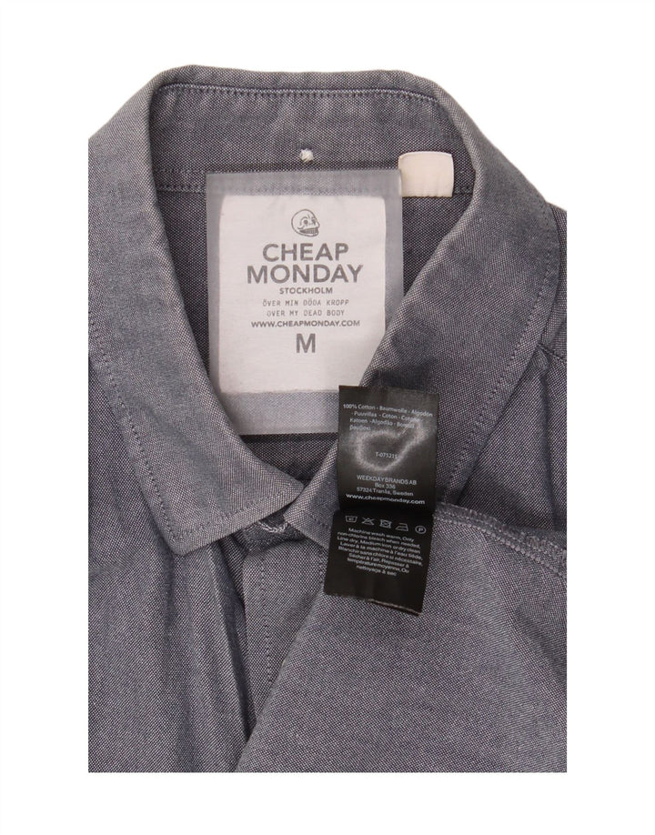 Camisa masculina barata de segunda-feira de algodão cinza médio