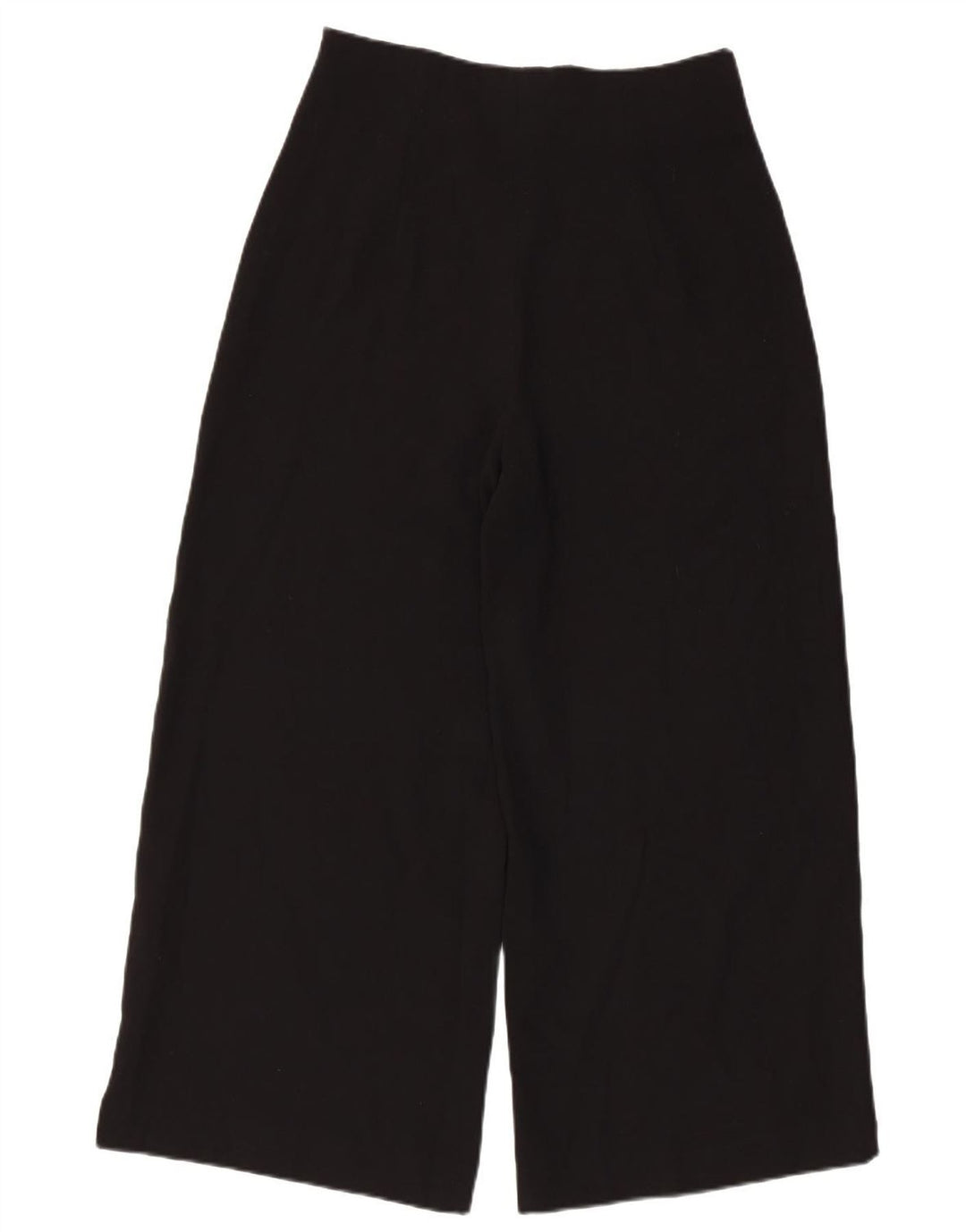 Calça feminina Zara com perna larga cortada média W30 L24 poliéster preto