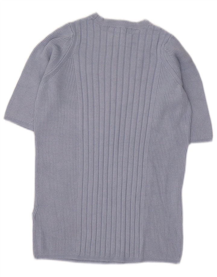 Suéter feminino Marks & Spencer com gola redonda Reino Unido 8 pequeno azul
