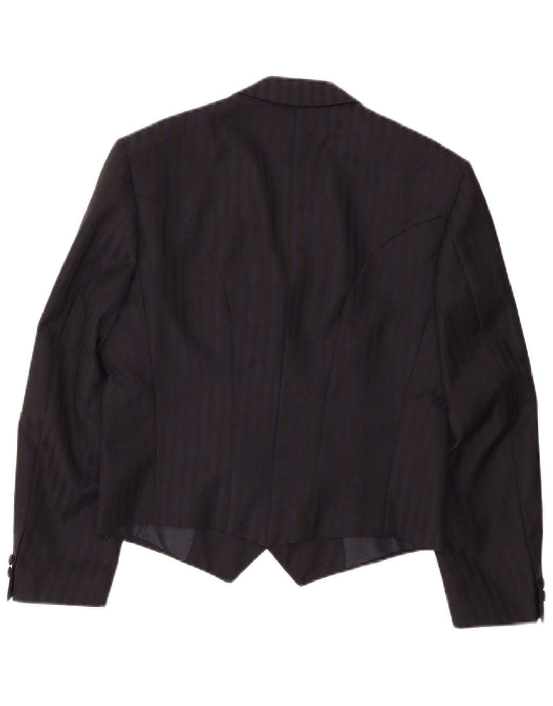 Jaqueta blazer masculina Wilvorst com peito duplo Reino Unido 36 pequena listrada azul marinho