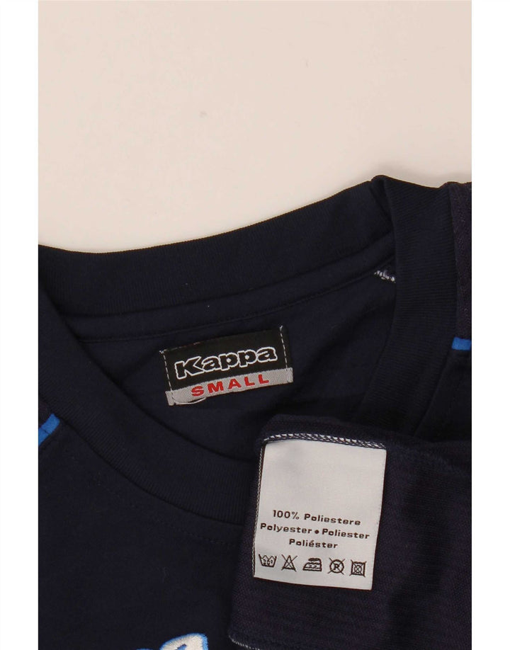 Camiseta masculina Kappa com estampa gráfica pequena azul marinho poliéster