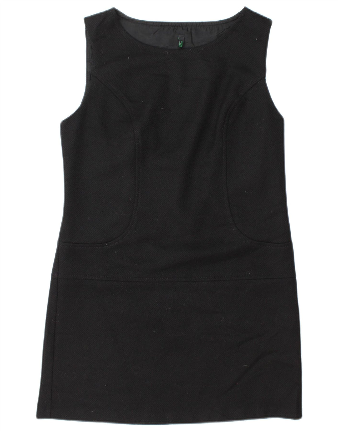 Vestido feminino Benetton sem mangas UK 12 lã preta média