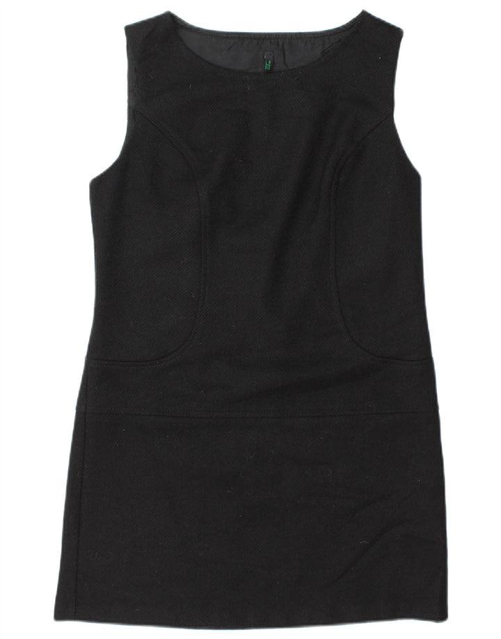 Vestido feminino Benetton sem mangas UK 12 lã preta média