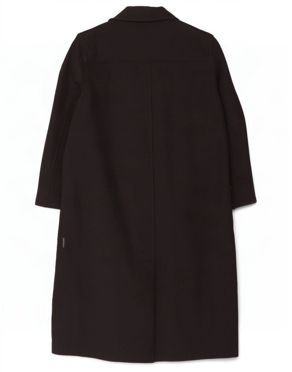 Sobretudo feminino Armani Jeans UK 12 poliéster preto médio