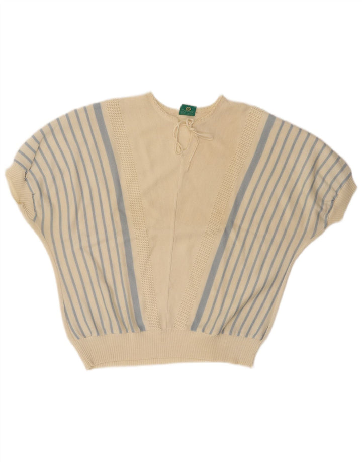 Suéter feminino CANDA com gola redonda e gola redonda EU 44 XL listrado branco