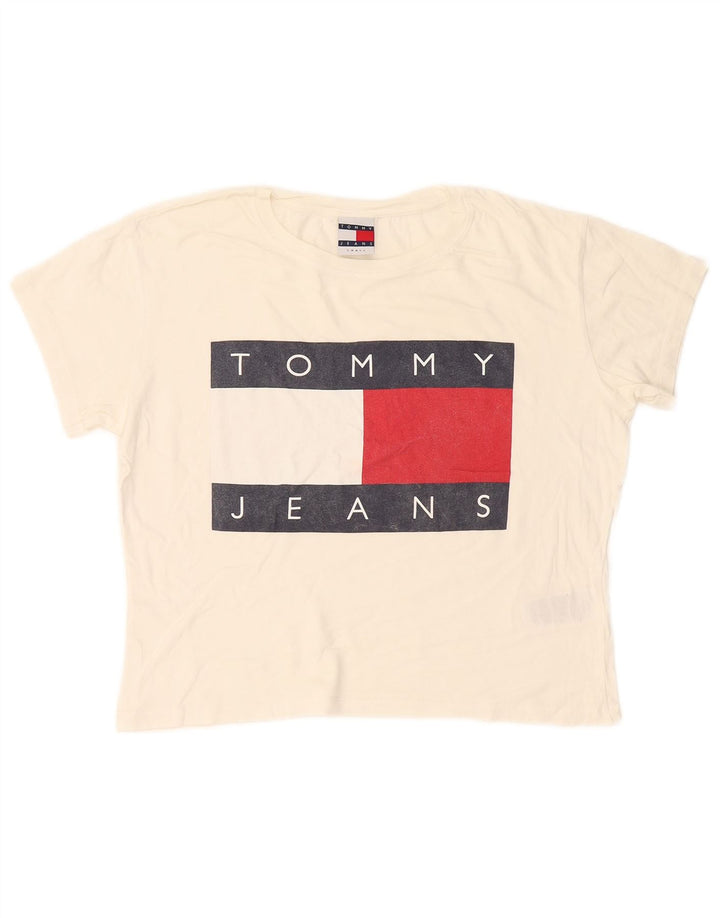 Tommy Hilfiger Camiseta Feminina Oversized Graphic Top Reino Unido 10 Pequena Branca