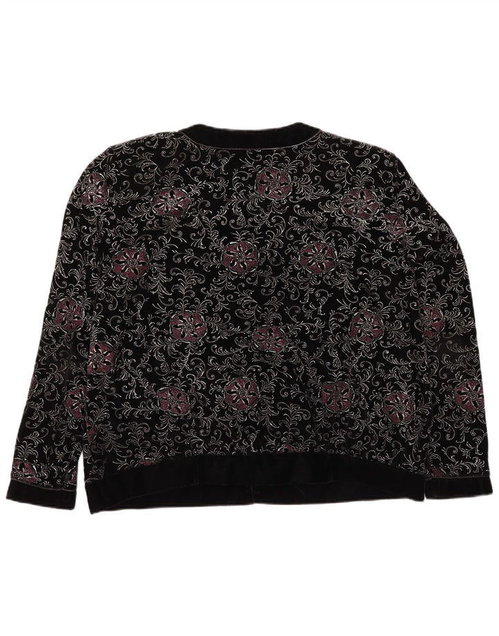 YESSICA Jaqueta blazer feminina oversized com 6 botões EU 46 XL preta floral