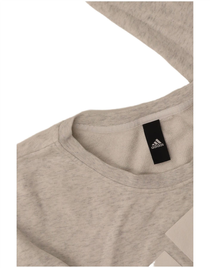 ADIDAS Womens Graphic Sweatshirt Jumper UK 16 Grande Cinza