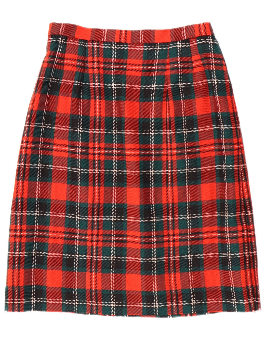 Conjunto de saia feminina VINTAGE de 2 peças UE 42 grande W28 L23 lã xadrez vermelha