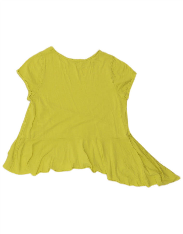 Blusa assimétrica feminina Zara Top UK 10 pequeno verde