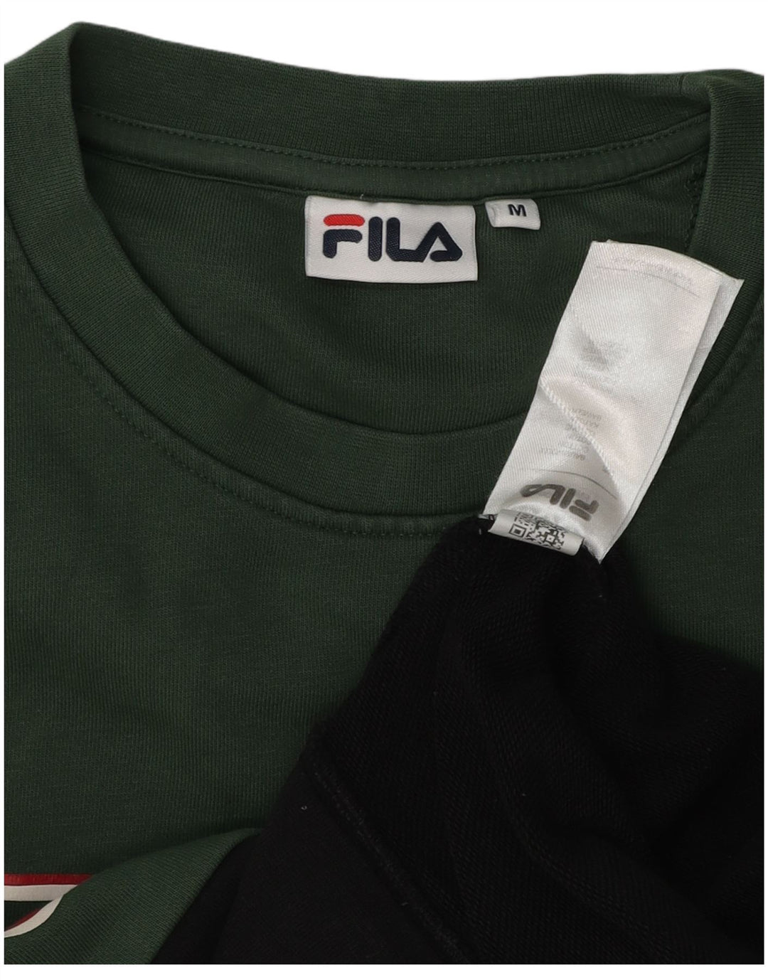 Fila moletom gráfico masculino jumper médio preto colorblock algodão