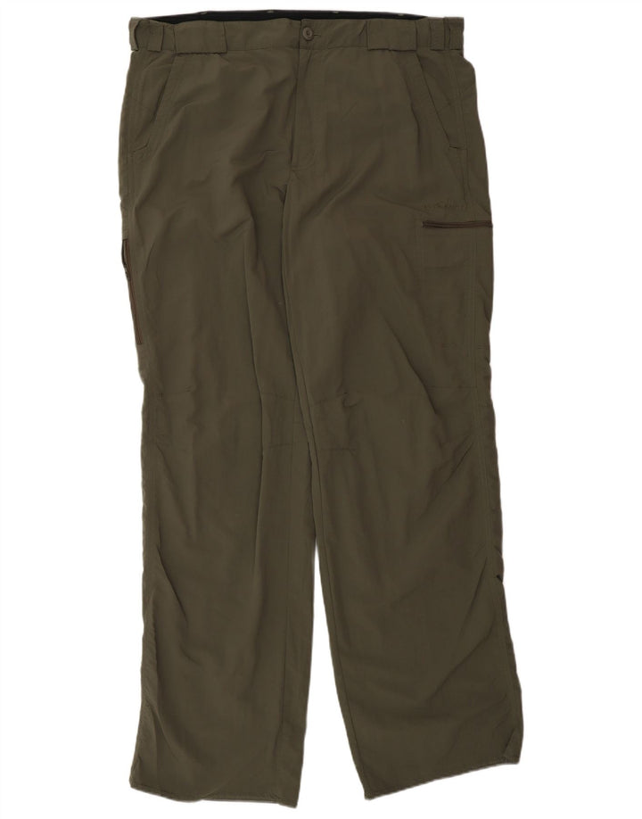 Calça cargo reta masculina Eddie Bauer W36 L34 poliéster cáqui