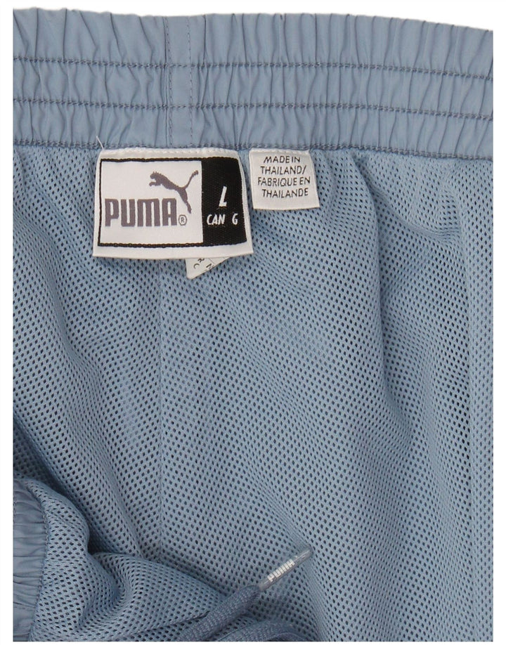 Calça de treino masculina PUMA grande poliéster azul