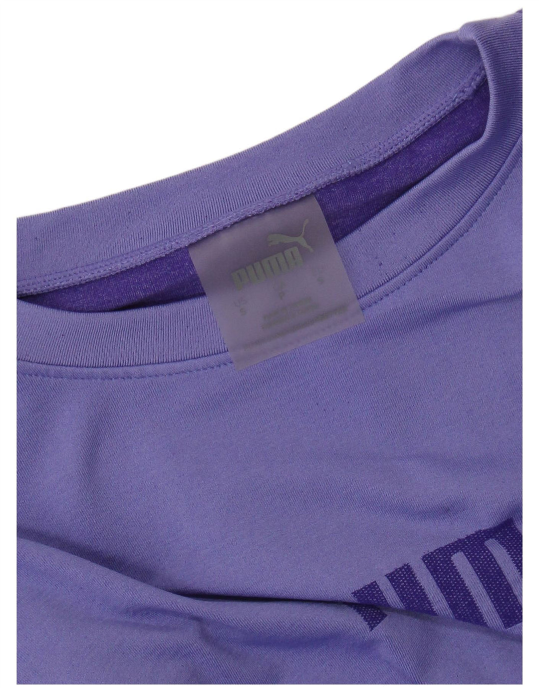 PUMA Womens Crop Graphic Top Manga Longa Reino Unido 8 Pequeno Roxo
