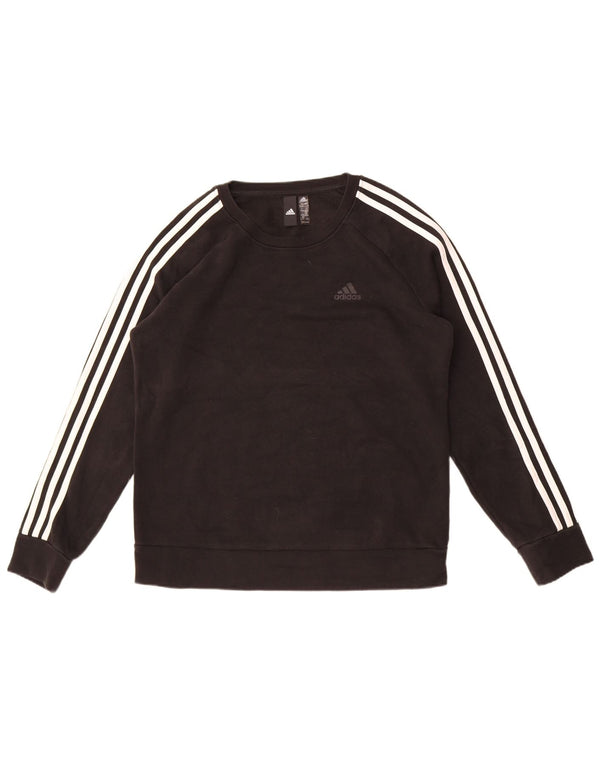 Adidas Womens Sweatshirt Jumper UK 16/18 Grande Algodão Preto