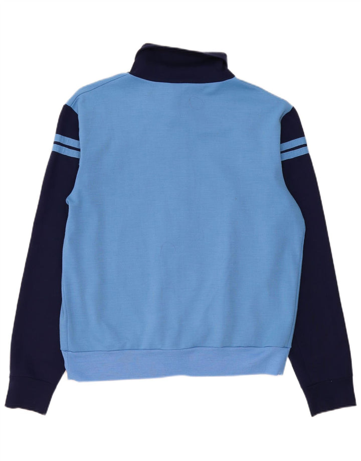Sergio Tacchini Jaqueta masculina de agasalho de lã azul médio colorblock