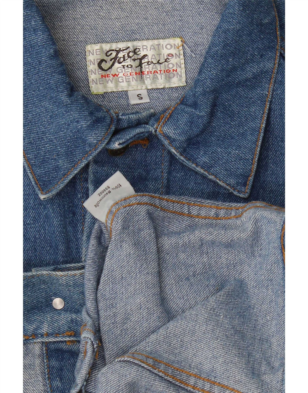 Jaqueta jeans masculina vintage UK 36 pequena azul