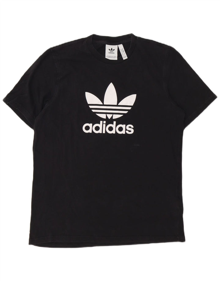 ADIDAS Mens Graphic T-Shirt Top Médio Algodão Preto