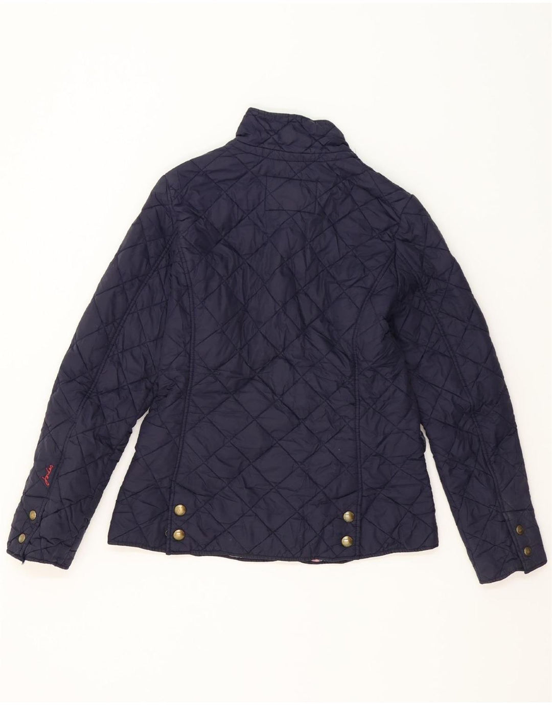 JOULES Womens Quilted Jacket UK 10 Small Navy Blue Vintage Joules and Second-Hand Joules from Messina Hembry 