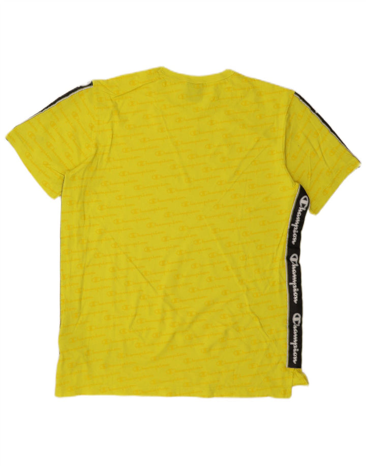 Camiseta gráfica masculina CHAMPION Top grande de algodão colorido amarelo