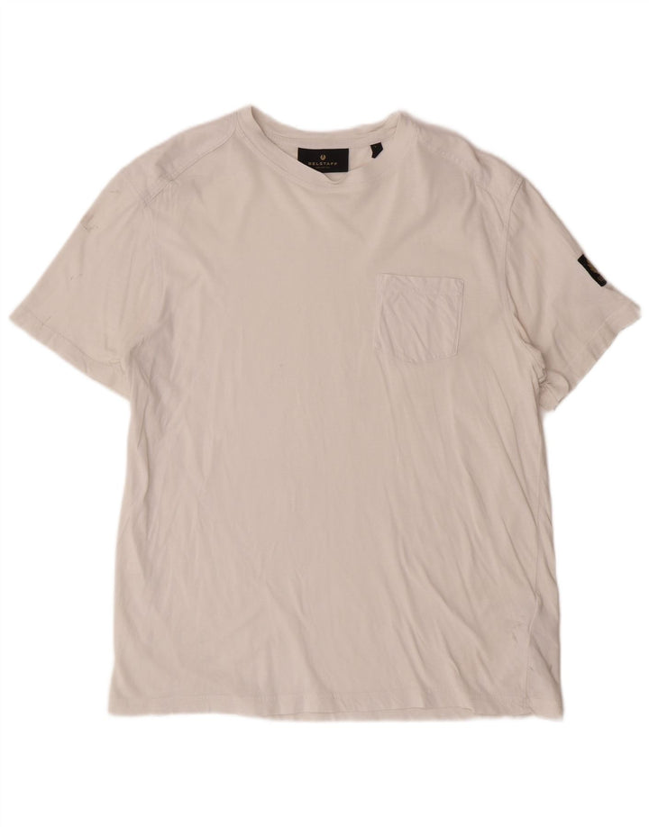 Camiseta feminina BELSTAFF UK 16 grande algodão branco