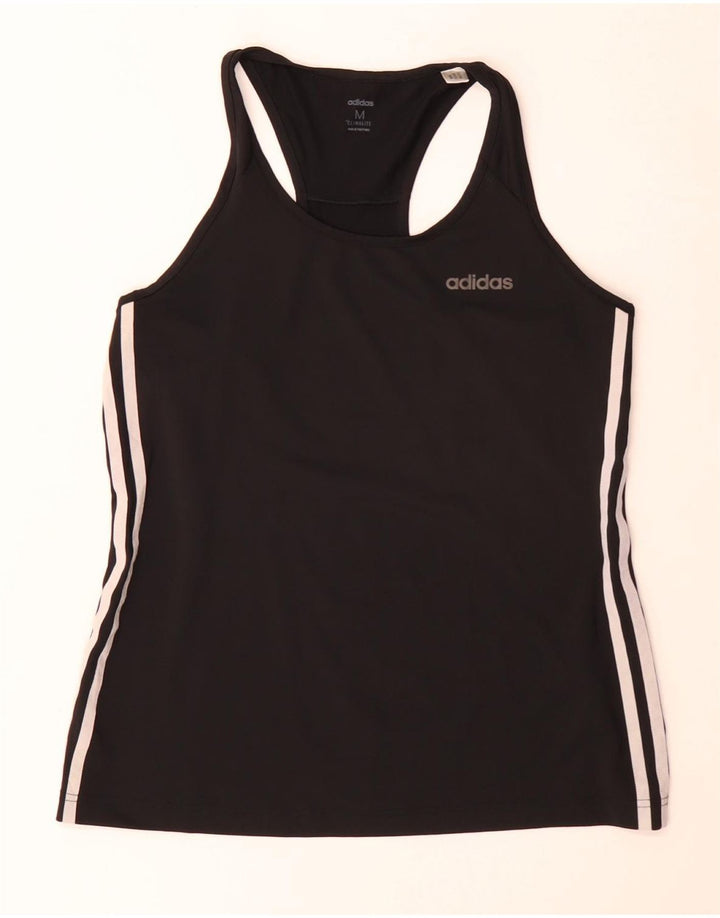 Adidas Womens Climalite Vest Top UK 14 Médio Preto Poliéster