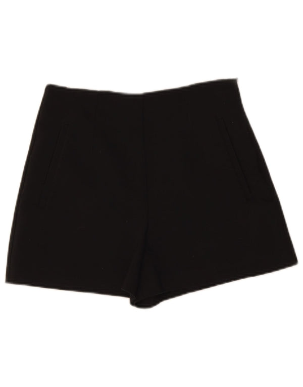 Zara Shorts feminino cintura alta casual pequeno W26 preto