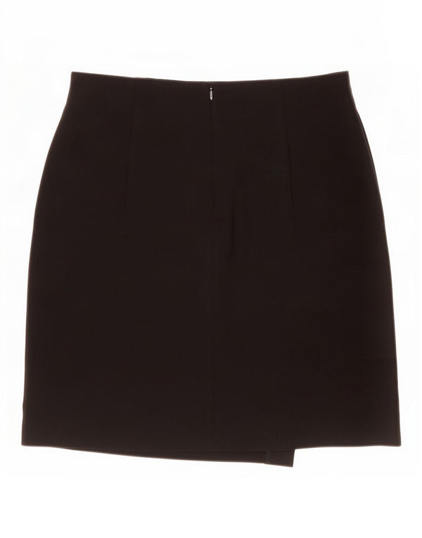 Saia lápis feminina Marks & Spencer Reino Unido 14 grande W32 poliéster preto