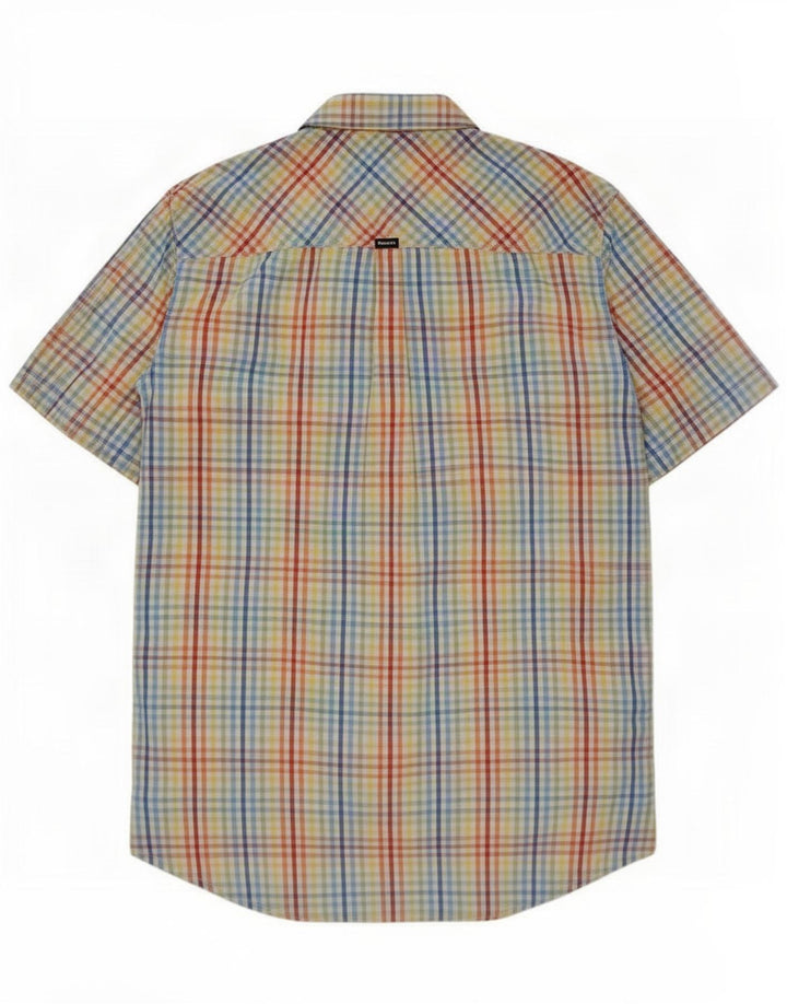Camisa masculina de manga curta Bench grande algodão xadrez multicolorido