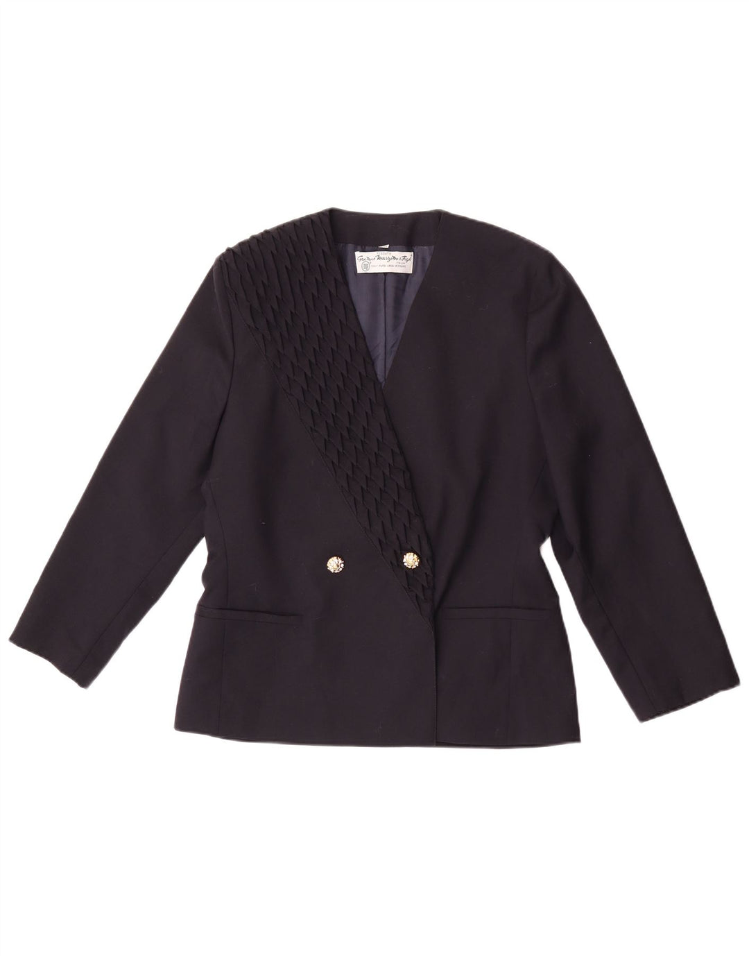 Jaqueta blazer feminina Marzotto com peito duplo IT 44 azul marinho médio
