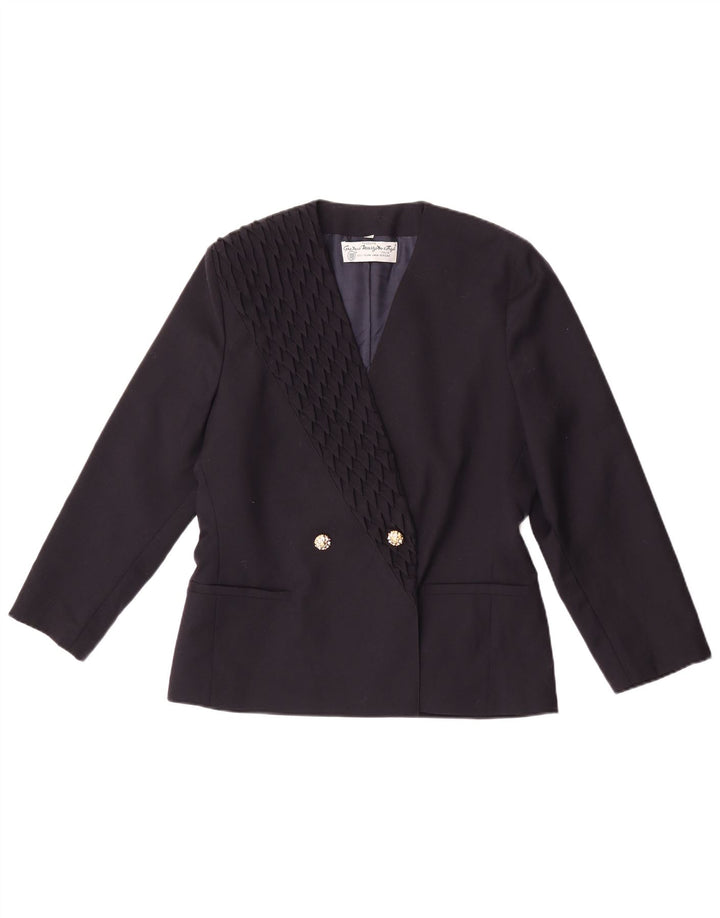Jaqueta blazer feminina Marzotto com peito duplo IT 44 azul marinho médio