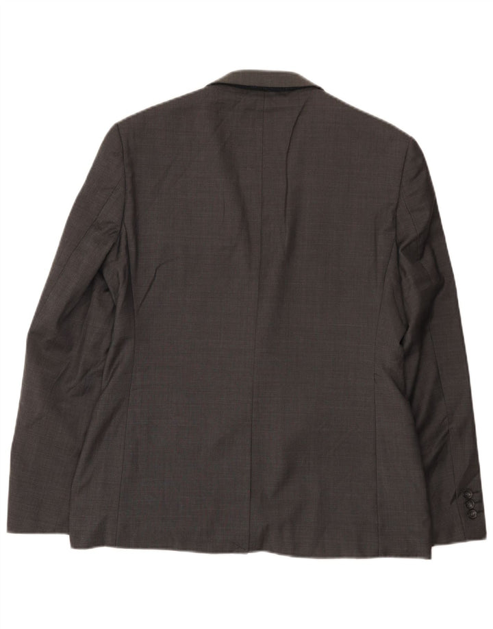 Jaqueta blazer masculina Ted Baker Slim Fit 2 botões Reino Unido 38 lã cinza médio