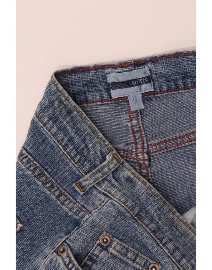 Saia jeans feminina Oasis UK 12 médio W30 azul