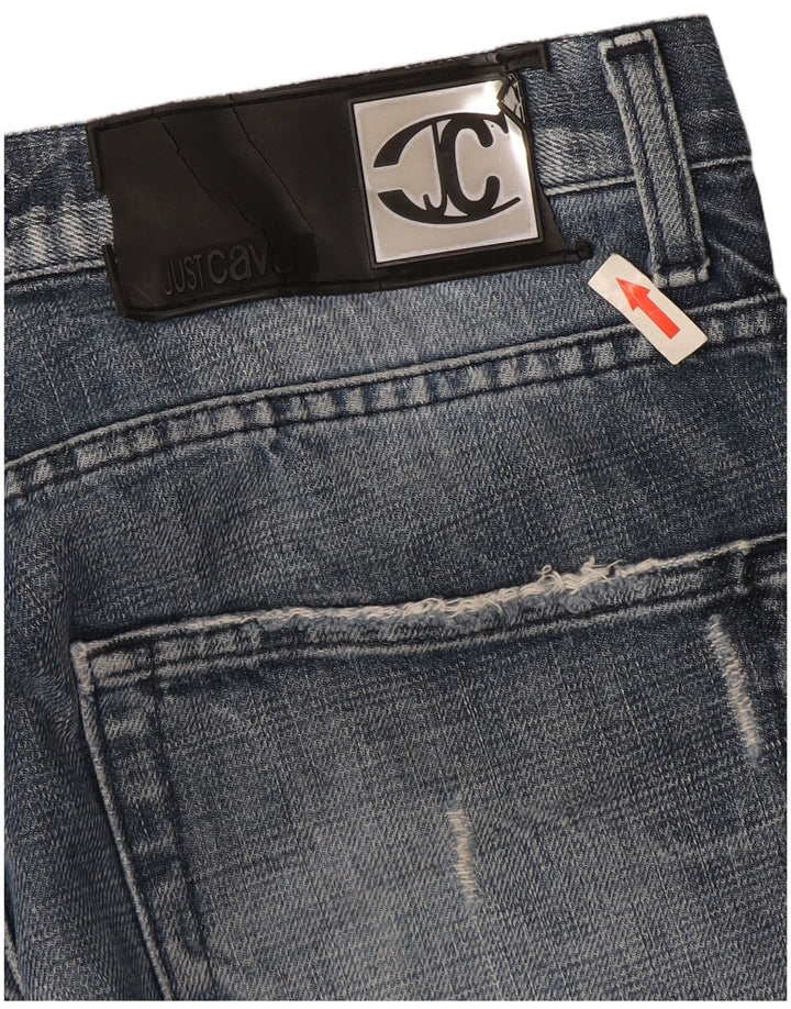 Jeans retos masculinos Just Cavalli desgastados W34 L34 azul