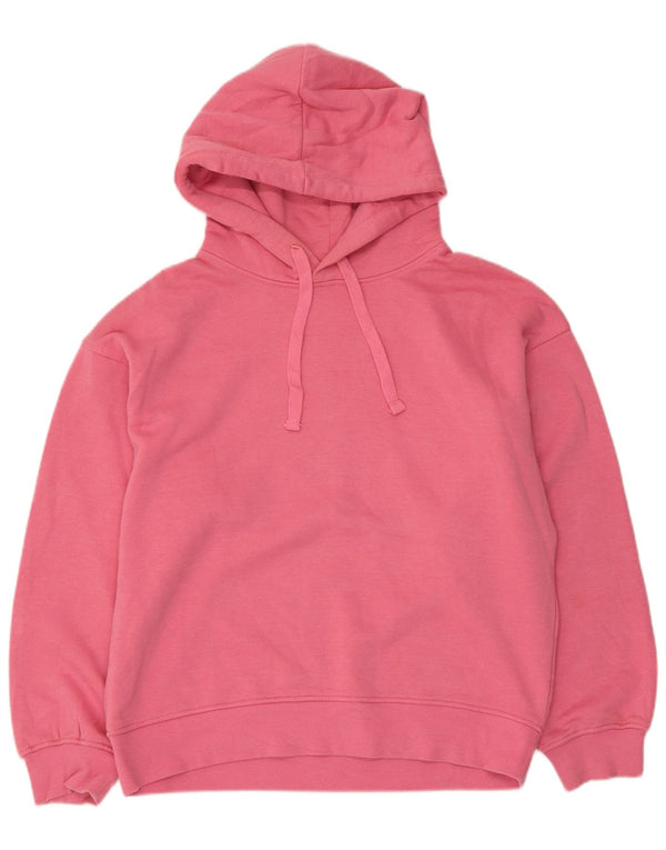 Zara Womens Oversized Hoodie Jumper Reino Unido 14 Médio Algodão Rosa