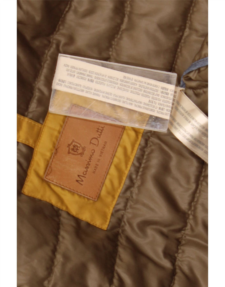 Colete acolchoado masculino Massimo Dutti UK 36 pequeno poliéster amarelo